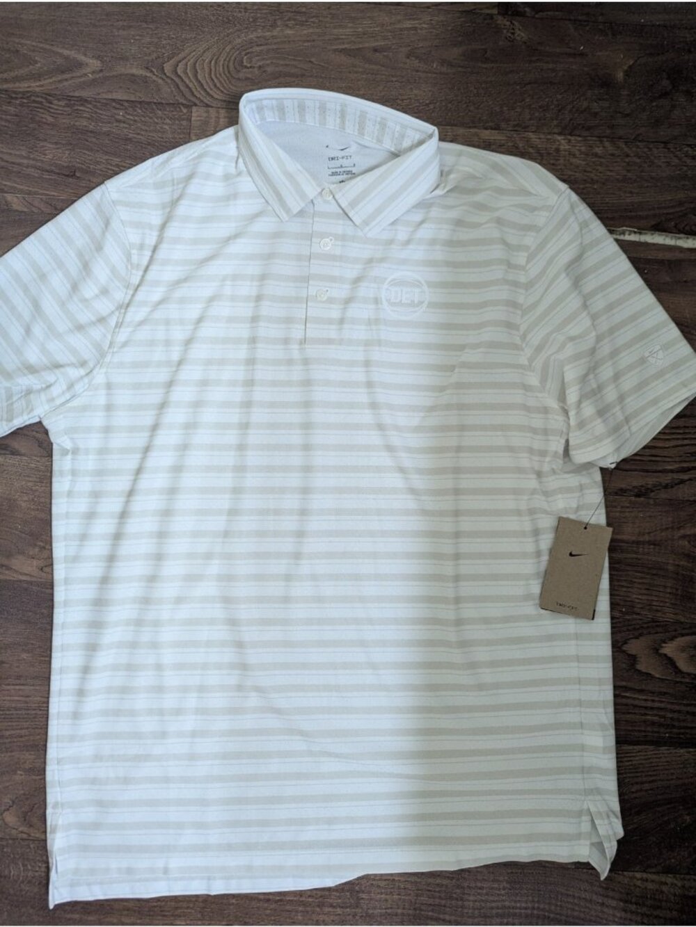 NEW NIKE MENS TAILORED PERFORMANCE DRI-FIT GOLF POLO SHIRT Large White Detroit